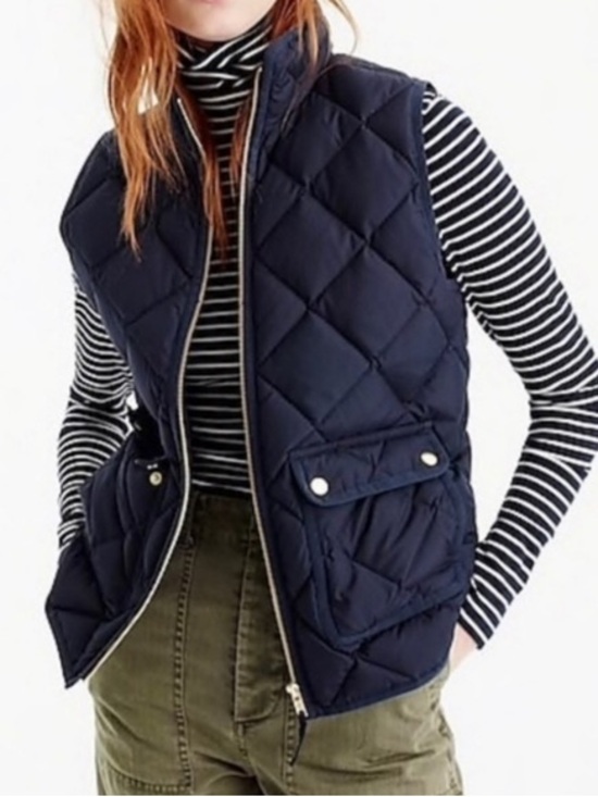 J. Crew Jackets & Blazers - J. Crew Excursion Diamond Quilted Gold Hardware Vest Size Small
